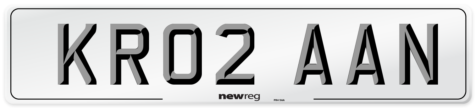 KR02 AAN Number Plate from New Reg